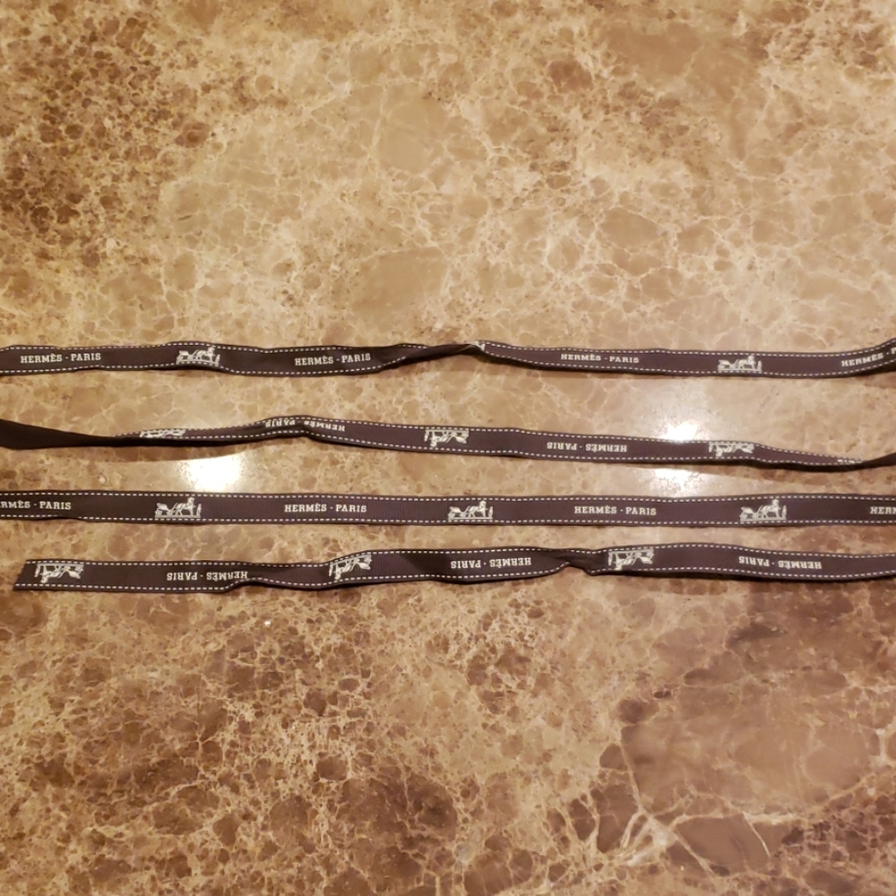 Authentic Hermes • Paris Gift Wrap Brown Ribbon